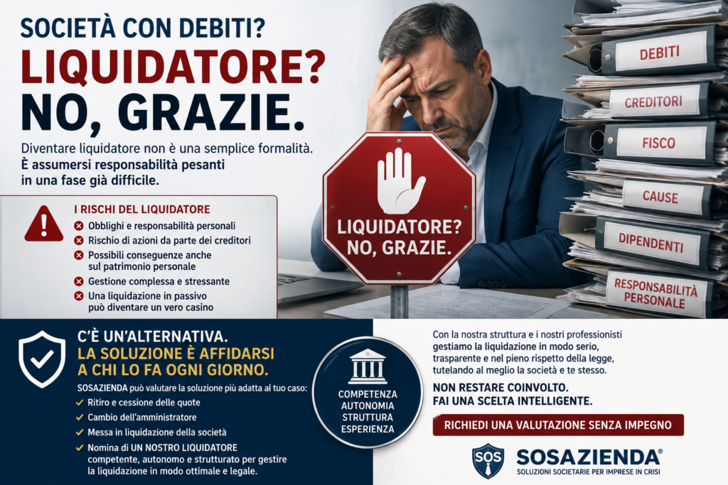 Liquidatore società con debiti: rischi e alternative